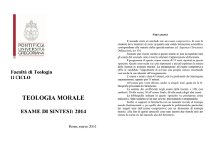 Tesario dell`esame di Sintesi di Teologia Morale 2013-2014