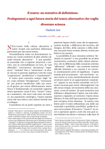 Il teatro: un tentativo di definizione. Prolegomeni a ogni