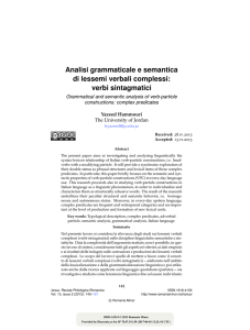 Analisi grammaticale e semantica di lessemi verbali