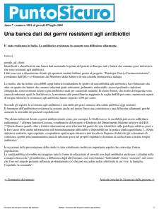 Una banca dati dei germi resistenti agli antibiotici