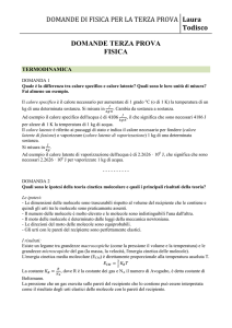 DOMANDE DI FISICA PER LA TERZA PROVA Laura Todisco