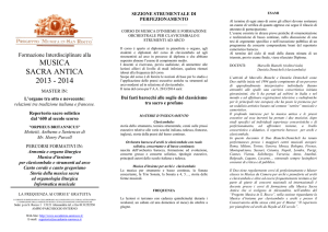 Formazione Interdisciplinare alla MUSICA SACRA ANTICA 2013-2014