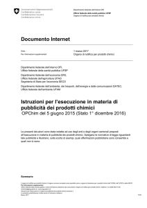 Istruzioni per l`esecuzione in materia di pubblicità dei