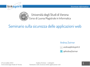 Seminario sulla sicurezza delle applicazioni web