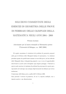 soluzioni commentate degli esercizi di geometria delle prove di