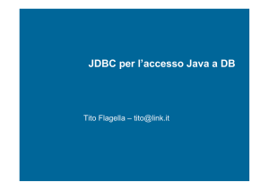 JDBC per l`accesso Java a DB