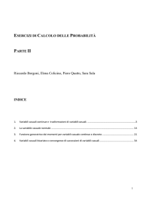 ESERCIZI DI CALCOLO DELLE PROBABILITÀ PARTE II Riccardo