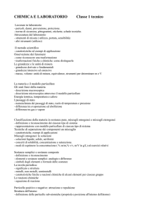 CHIMICA E LABORATORIO Classe 1 tecnico