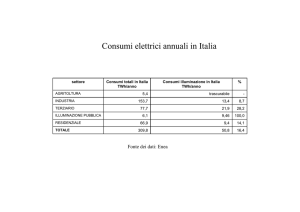 Consumi elettrici annuali in Italia