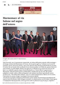 Marmomacc al via Salone nel segno dell`estero