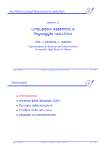 Linguaggio Assembly e linguaggio macchina