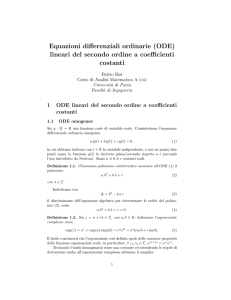 Equazioni differenziali ordinarie (ODE) lineari del secondo ordine a