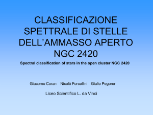 classificazione spettrale dell`ammasso aperto ngc2420