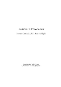 Rosmini e l`economia