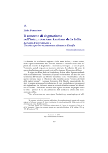 Il concetto di dogmatismo nell`interpretazione kantiana