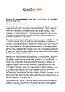 Toscana: Farmaco anti epatite C per tutti. Le