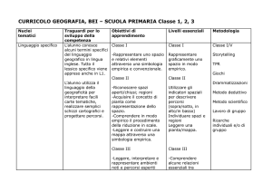 CURRICOLO GEOGRAFIA, BEI – SCUOLA PRIMARIA Classe 1, 2, 3