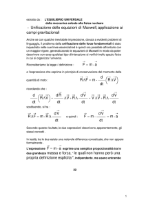 Art.17- Unificazione delle equazioni di Maxwell
