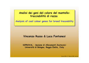 Analisi dei geni del colore del mantello: tracciabilità di razza