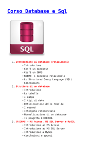 Corso Database e Sql