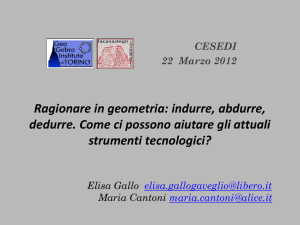 Ragionare in geometria: indurre, abdurre, dedurre. Come ci