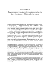 La drammaturgia al servizio della scenotecnica Le «volubili scene