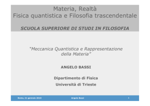 Materia, Realtà Fisica quantistica e Filosofia