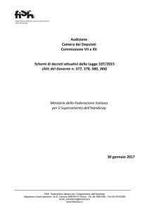 La Memoria della FISH – Audizione 30 gennaio 2017