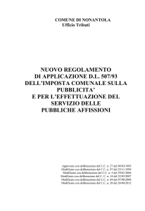 Regolamento pubblicità e pubbliche affissioni