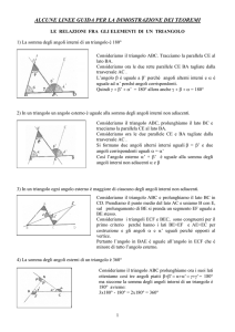 LE RELAZIONI FRA GLI ELEMENTI DI UN TRIANGOLO