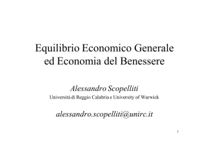 Equilibrio Economico Generale ed Economia del Benessere