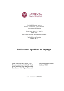 Paul Ricoeur e il problema del linguaggio