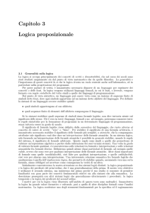 Capitolo 3 Logica proposizionale - Dipartimento di Informatica e