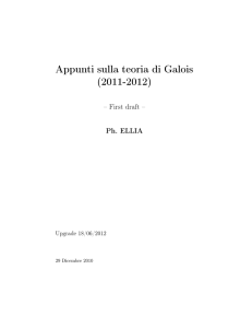 Appunti sulla teoria di Galois (2011-2012)