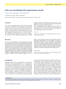 Esiste una neurobiologia del comportamento morale?