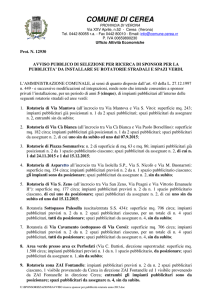 AVVISO ricerca sponsor per pubblicità rotatorie