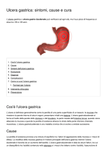Ulcera gastrica: sintomi, cause e cura