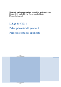 D.Lgs 118/2011 Principi contabili generali Principi contabili applicati