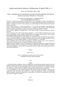 Criteri e modalità per la comunicazione dei dati personali nell