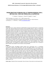 problematiche di misura delle tensioni residue con il - People