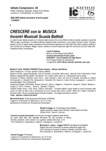 CRESCERE con la MUSICA Incontri Musicali Scuola Battisti