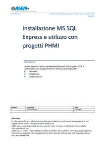 Installazione MS SQL Express e utilizzo con progetti PHMI