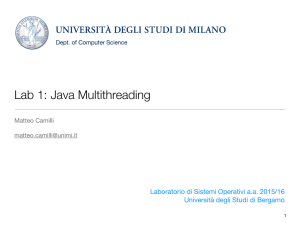Lab 1: Java Multithreading - Matteo Camilli
