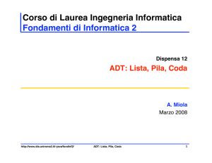 Realizzazione del Tipo astratto Coda