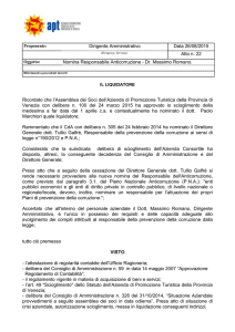 Decreto n. 22 nomina Responsabile anti corruzione Romano Massimo