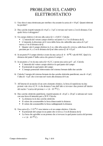 PROBLEMI SUL CAMPO ELETTROSTATICO