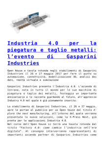 Industria 4.0 per la piegatura e taglio metalli: l`evento