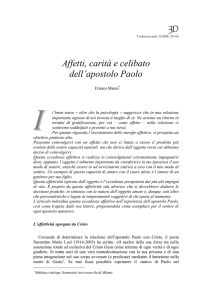 Affetti, carità e celibato dell`apostolo Paolo