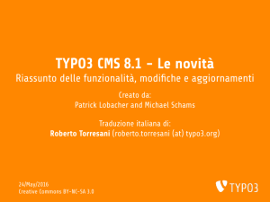 TYPO3 CMS 8.1 - Le novità