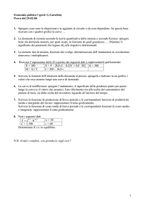 1 Economia politica I (prof. G.Garofalo) Prova del 25-02